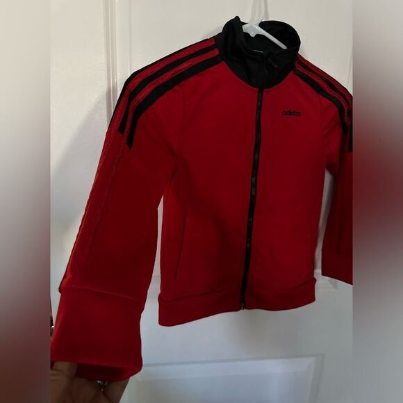 Adidas Red & Black Boy Track Jacket Size 6 - Picture 10 of 10